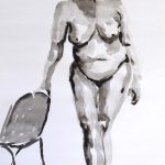 beginners life drawing class, drawing done from the female nude in pen and ink, liverpool, merseyside