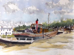 wdatercolour class, beginners, southport, liverpool, merseyside. painting of saul junction, gloucestershire