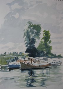 beginners watercolour class, merseyside, painting done by roy munday of saul junction, gloucestershire