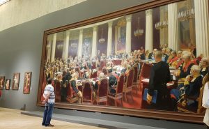 Repin's massive painting at an exhibition in Moscow, commemorating his work. art classes on merseyside for beginners, watercolours, oils, acrylics