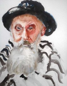 iley repind's painting, the old jew. a watercolour version done by artist roy munday. teaches art classes on merseyside and lancashire