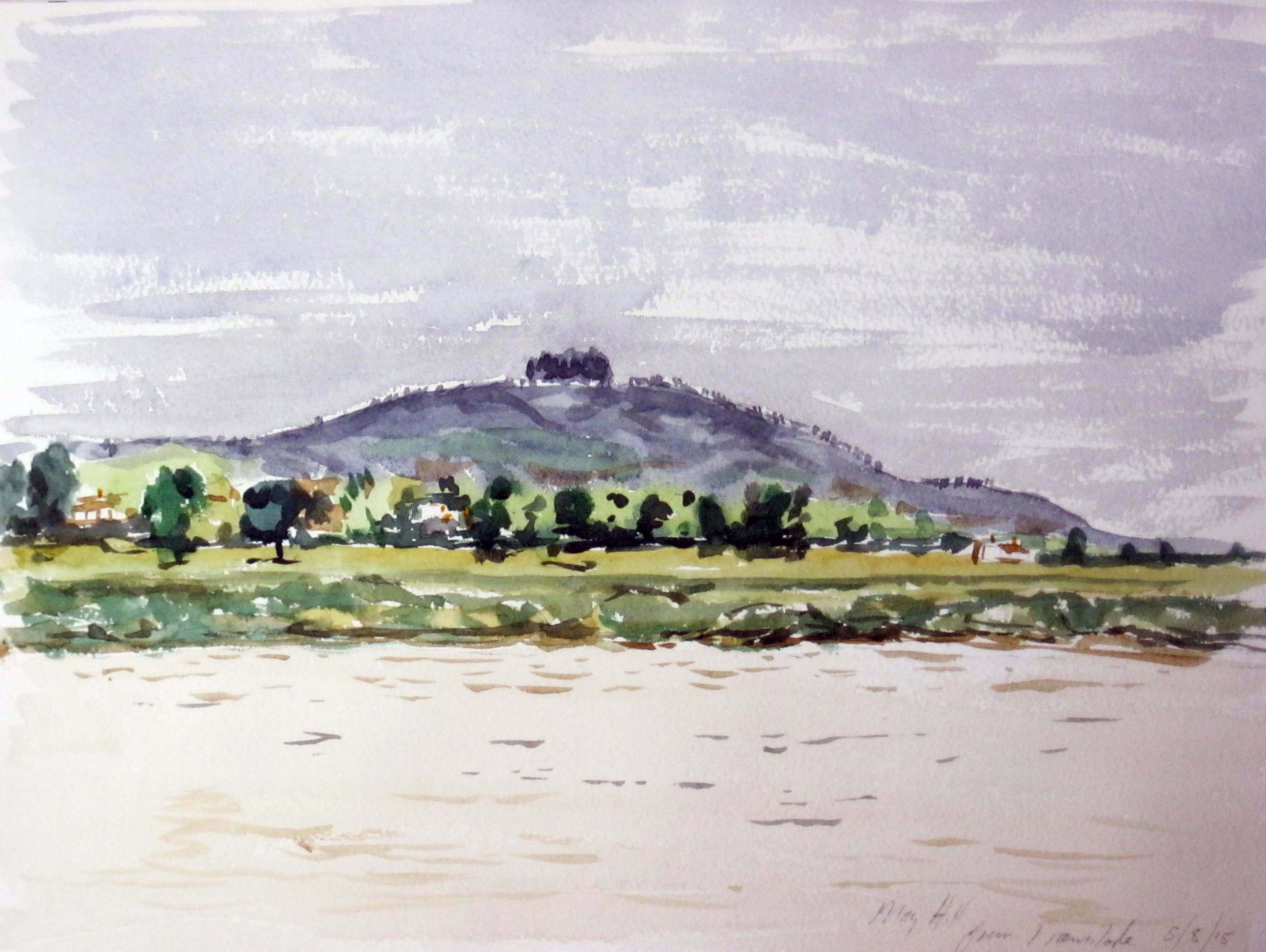 May Hill, Gloucestershire, Worcestershire, watercolour, painting of, paintings of, river Severn,