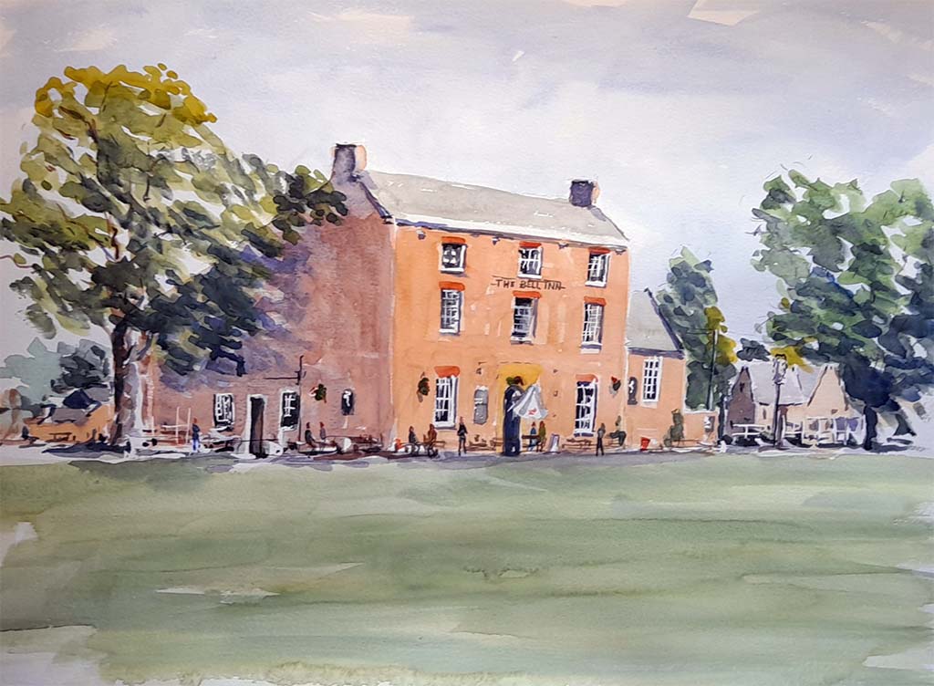 The Bell Inn, Frampton on Severn, Gloucestershire, commissioned painting, my house, watercolour paintings, commission a, painting, Gloucestershire,